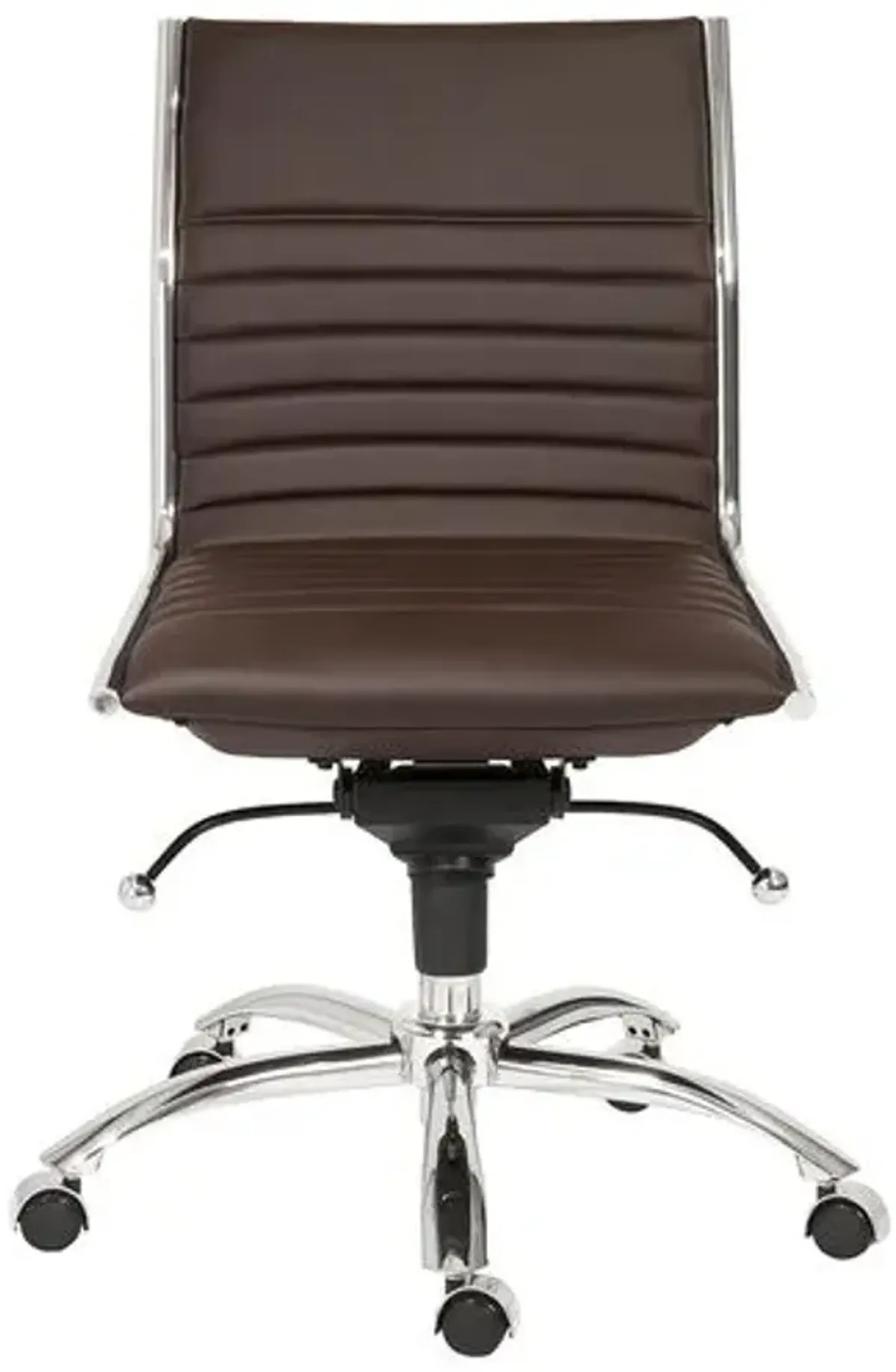 Bungie Comfort Low Back Armless Office Chair - Brown