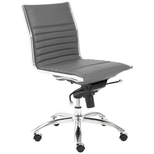 Bungie Comfort Low Back Armless Office Chair - Gray