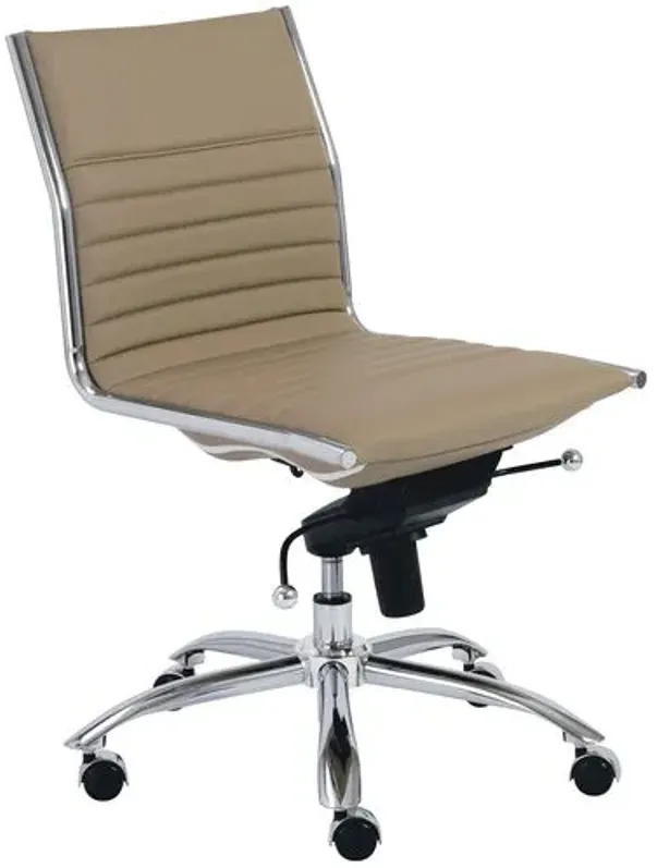 Bungie Comfort Low Back Armless Office Chair - Brown