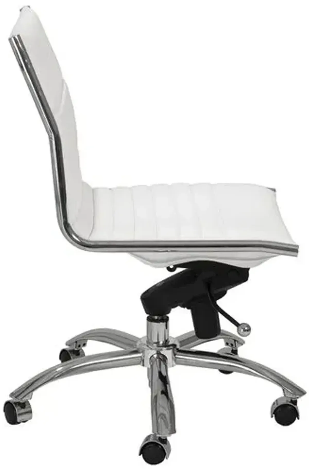 Bungie Comfort Low Back Armless Office Chair - White