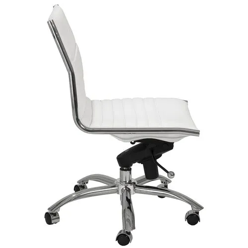 Bungie Comfort Low Back Armless Office Chair - White