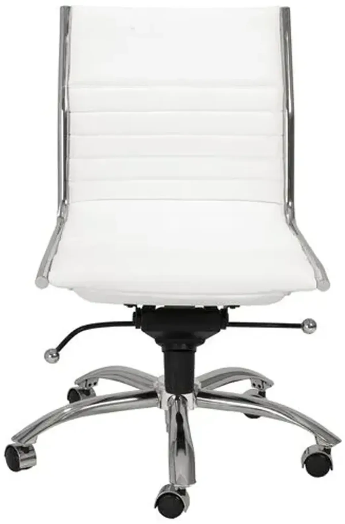 Bungie Comfort Low Back Armless Office Chair - White