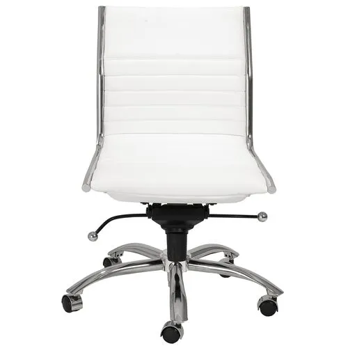 Bungie Comfort Low Back Armless Office Chair - White