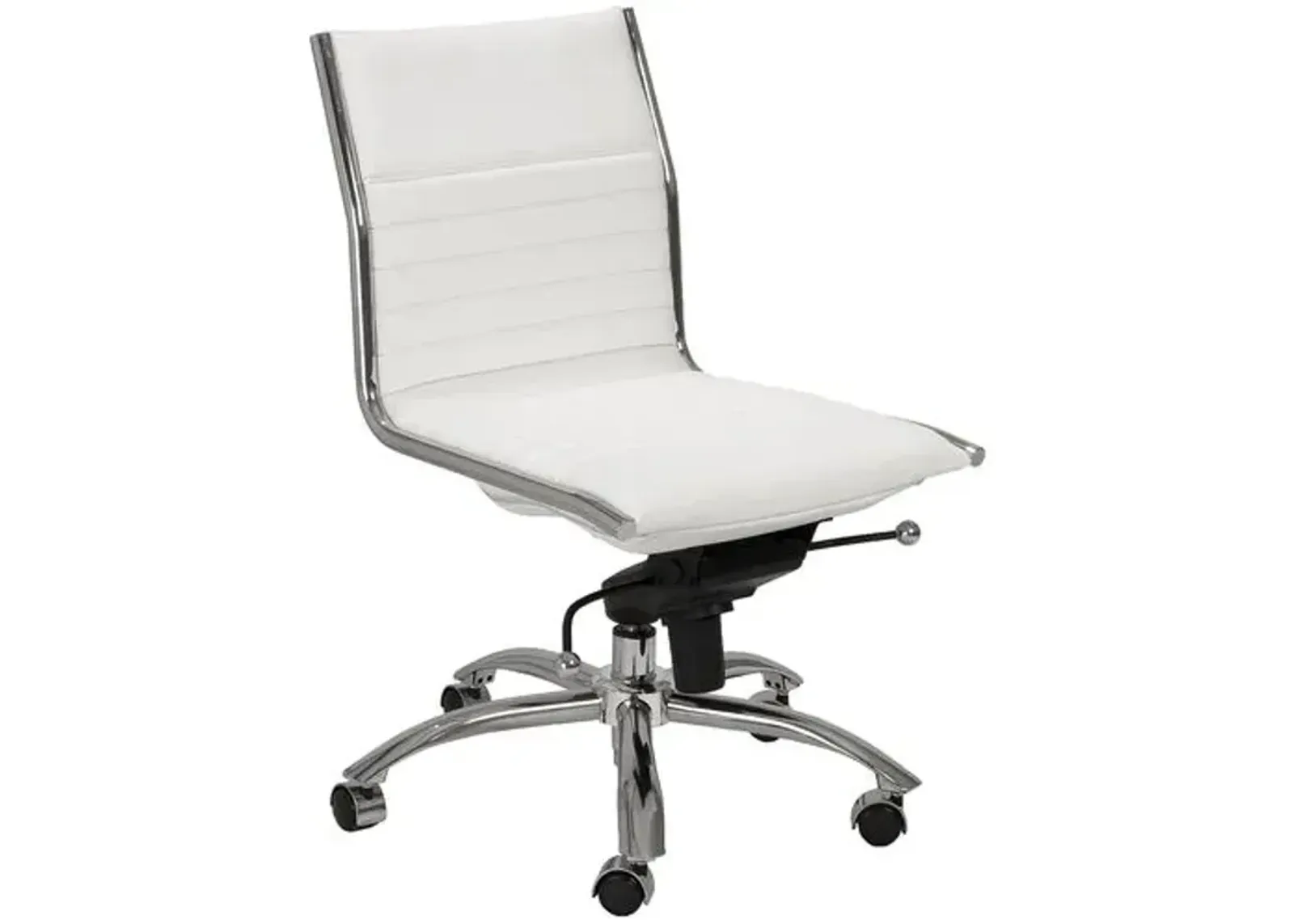 Bungie Comfort Low Back Armless Office Chair - White