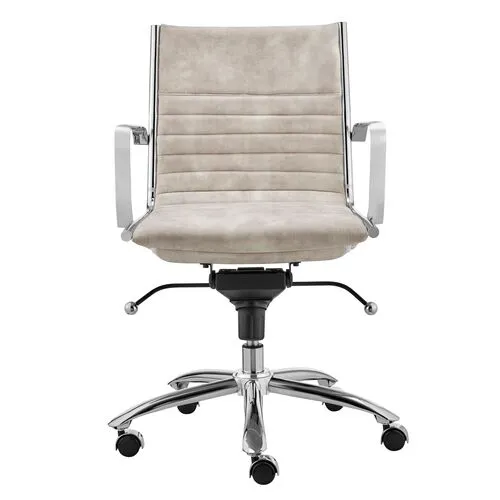 Bungie Comfort Low Back Office Chair - Velvet - Beige