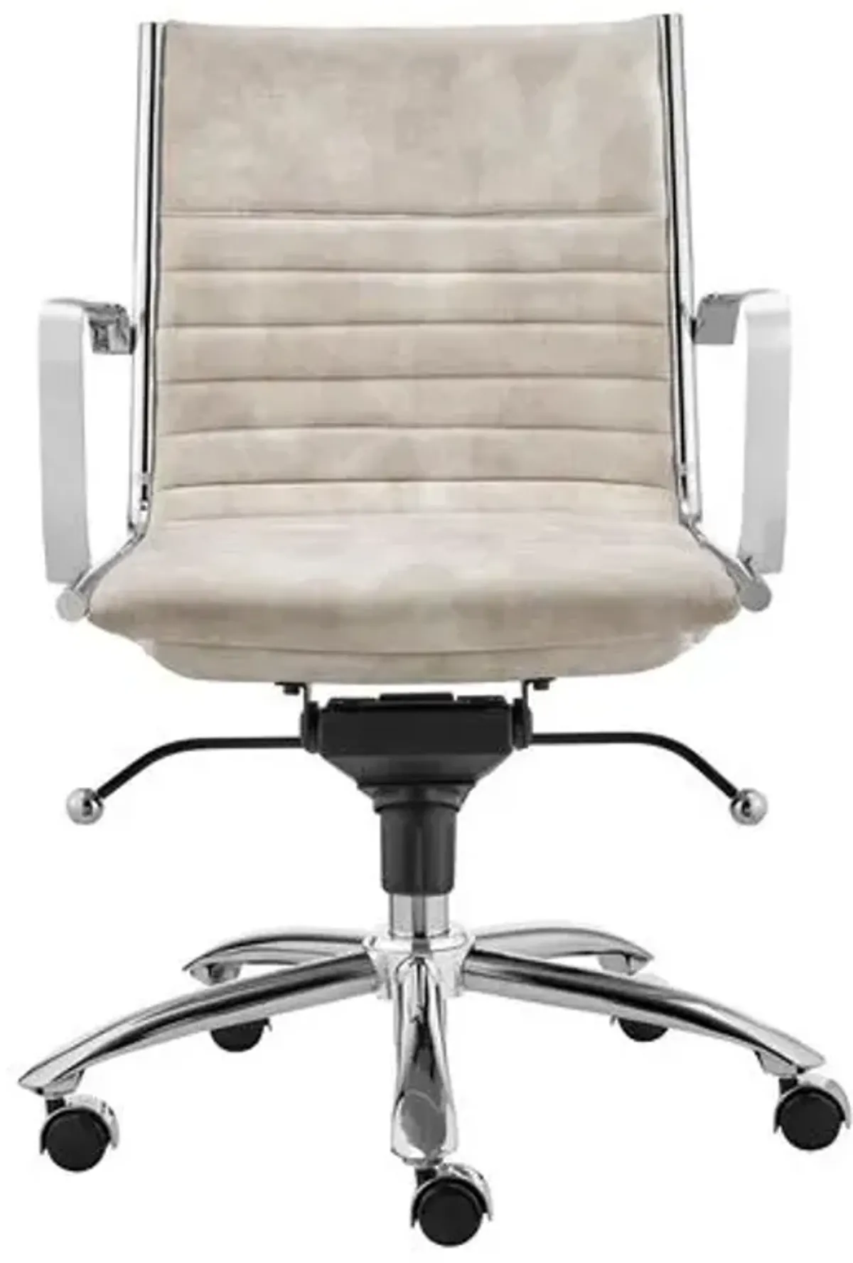 Bungie Comfort Low Back Office Chair - Velvet - Beige