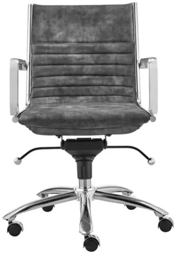 Bungie Comfort Low Back Office Chair - Velvet - Gray