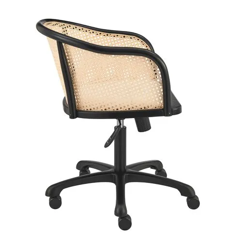 Tate Rattan Office Chair - Black