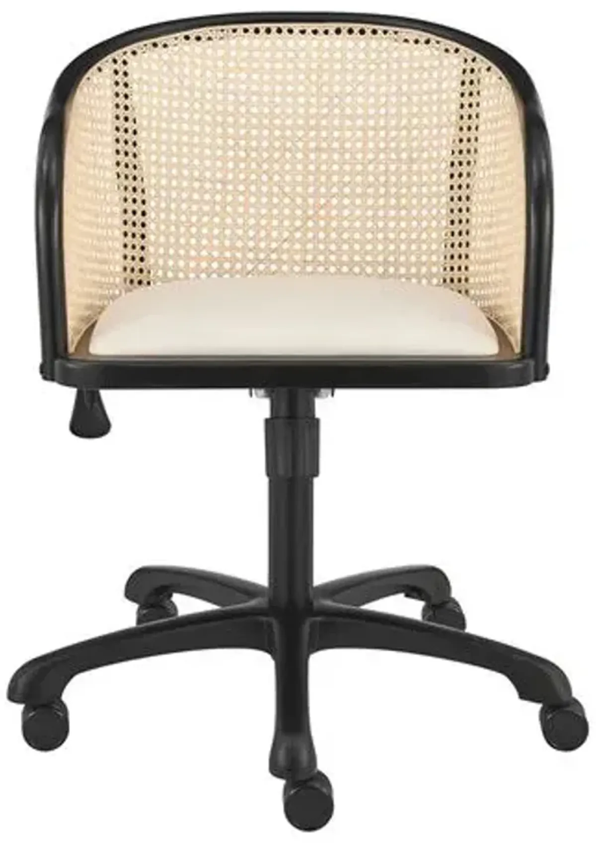 Tate Rattan Office Chair - Black