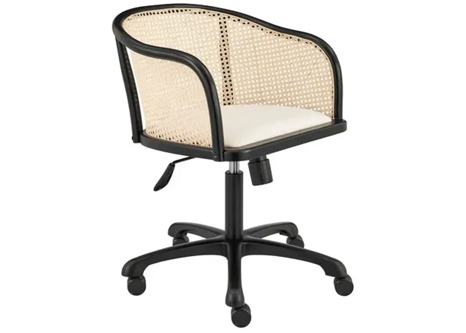 Tate Rattan Office Chair - Black