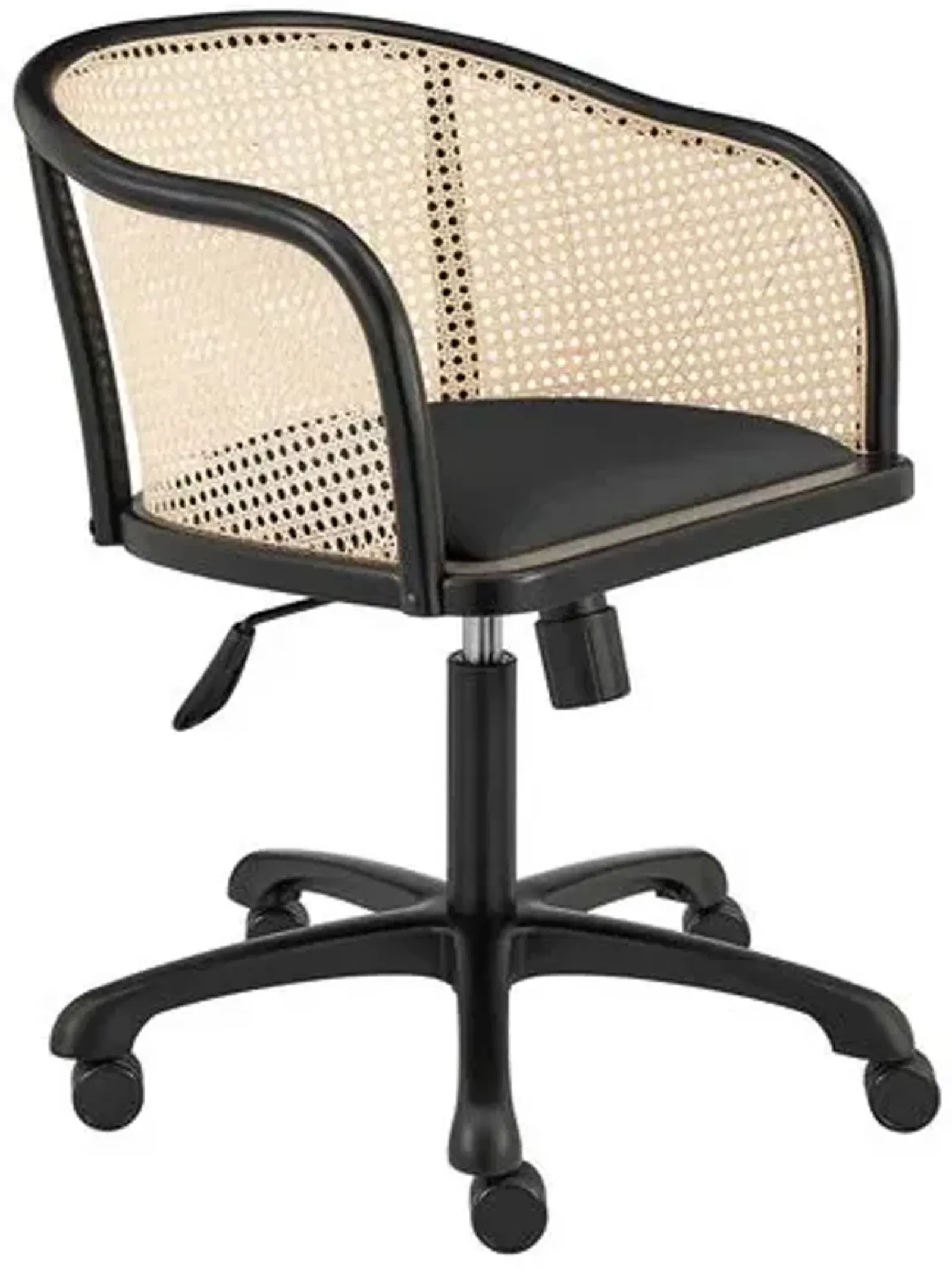 Tate Rattan Office Chair - Black