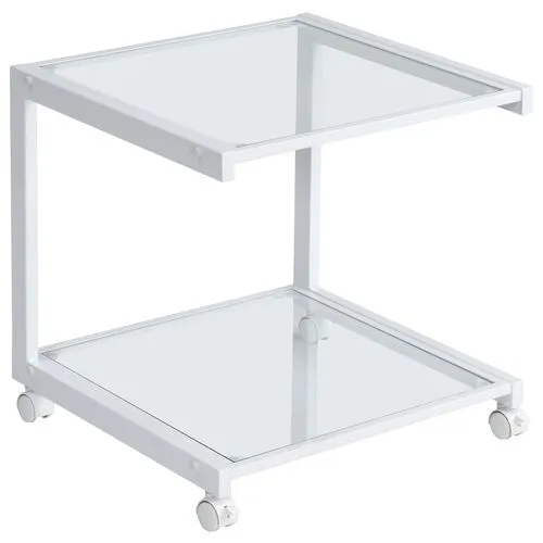 Tonna Glass Printer Cart - White