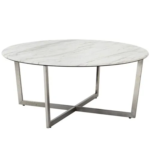 Marquin 36" Round Coffee Table - White