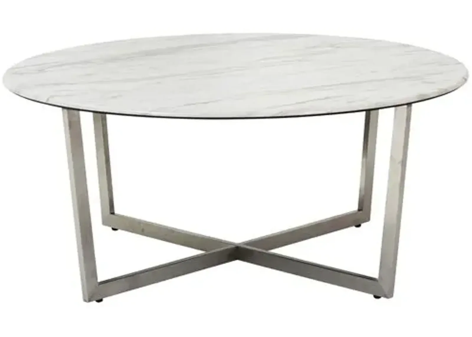 Marquin 36" Round Coffee Table - White