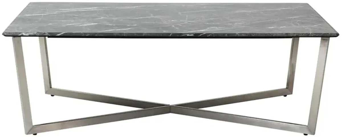 Marquin 48" Rectangular Coffee Table, Black