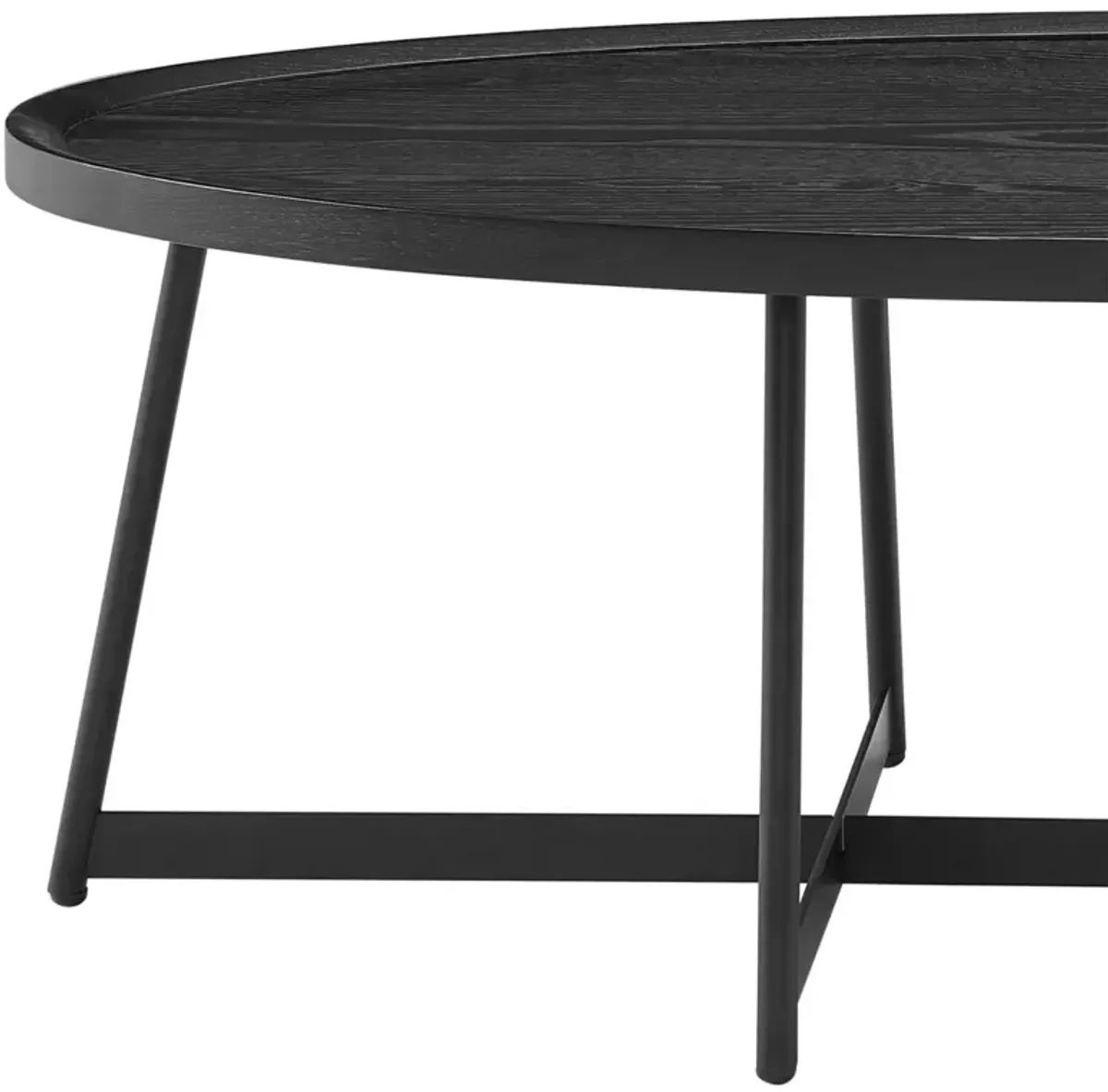 Komorebi 47" Oval Coffee Table, Black Ash