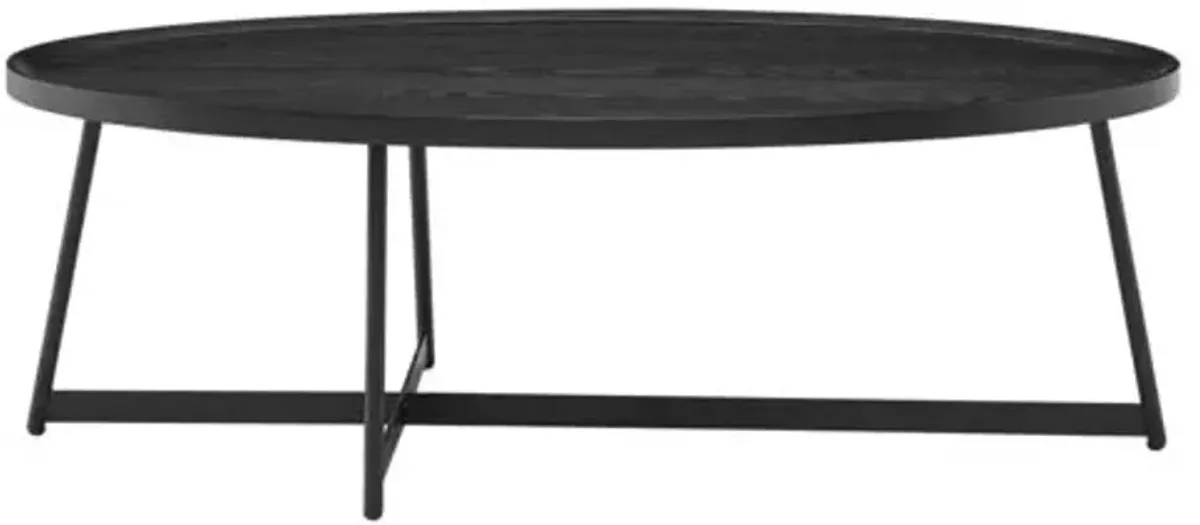 Komorebi 47" Oval Coffee Table - Black Ash