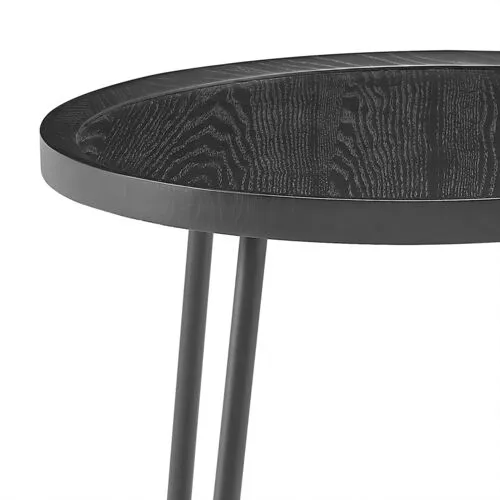 Komorebi 22" Round Side Table - Black Ash