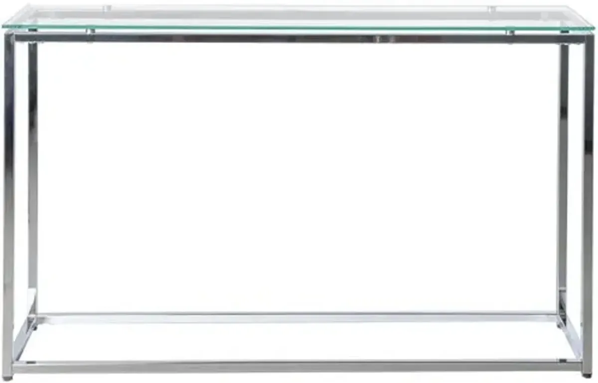 Clarion Glass 48" Console Table - Chrome - Silver