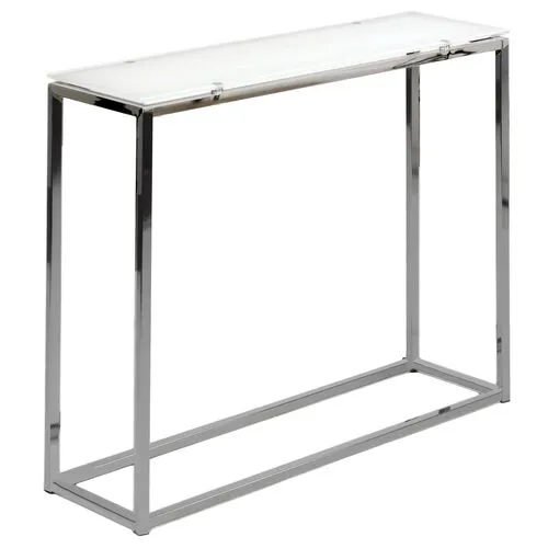 Clarion Glass 36" Console Table - White