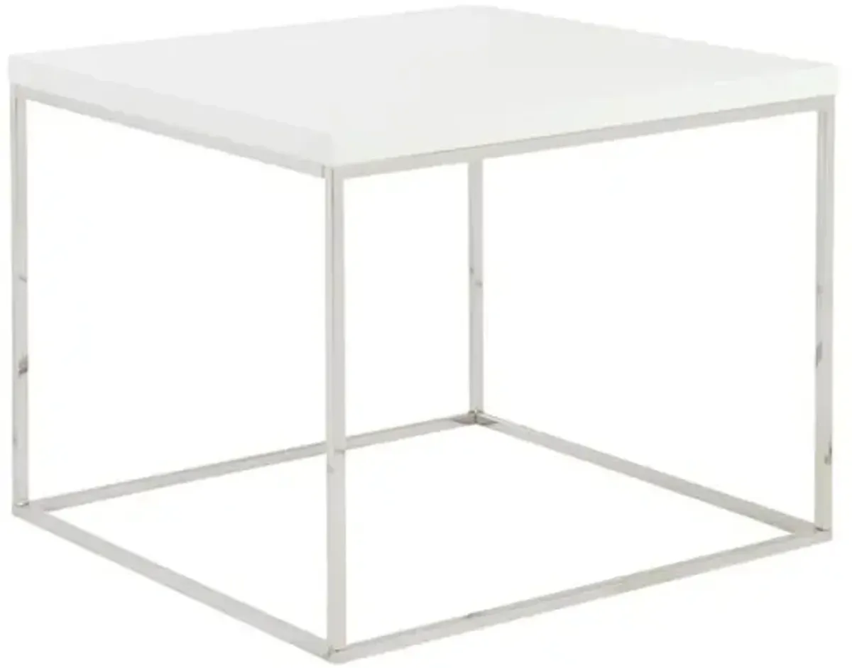 Lustra Square Side Table - White