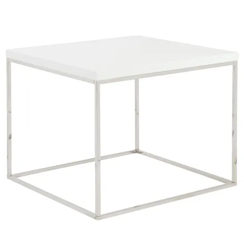 Lustra Square Side Table - White