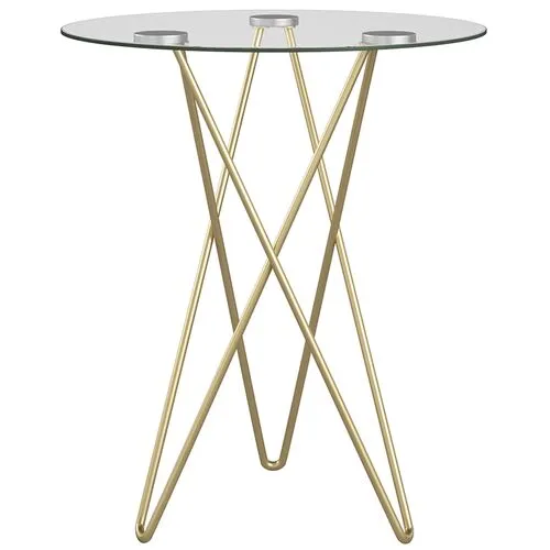 Aurelia Glass Side Table - Gold