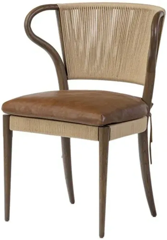 Amira Armless Dining Chair - Amber Lewis x Four Hands - Brown