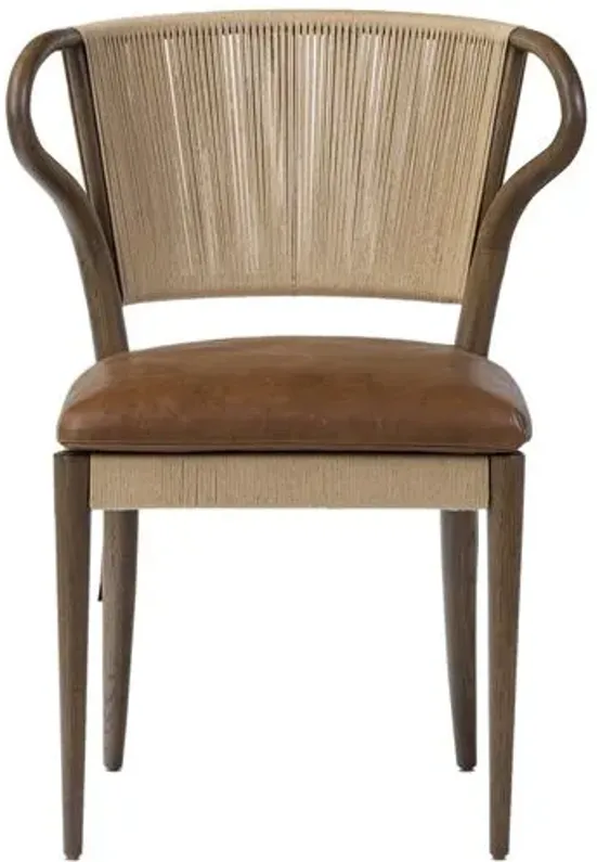 Amira Armless Dining Chair - Amber Lewis x Four Hands - Brown