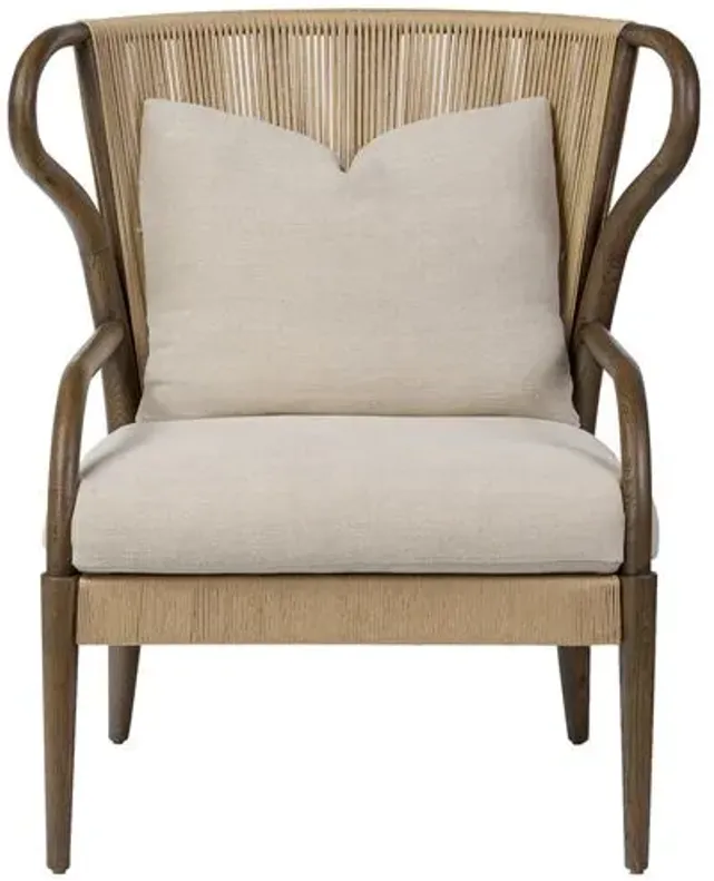 Amira Wingback Chair - Amber Lewis x Four Hands - Beige - Comfortable, Stylish