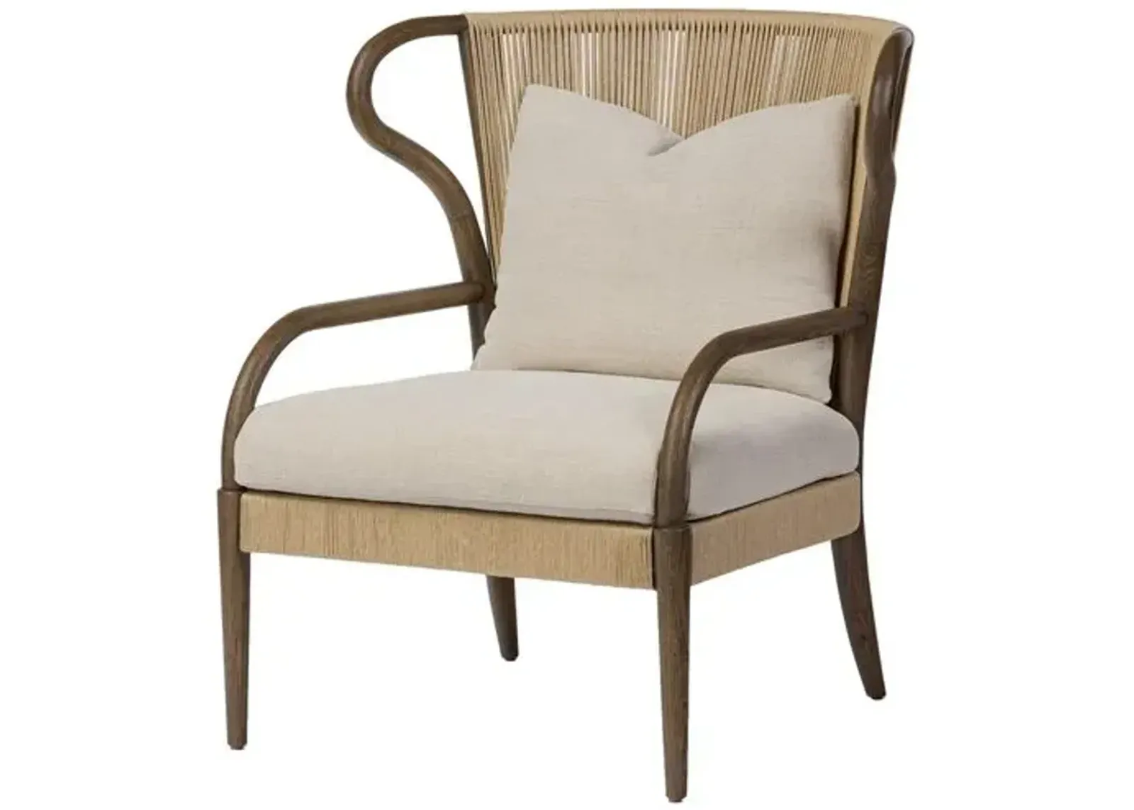 Amira Wingback Chair - Amber Lewis x Four Hands - Beige - Comfortable, Stylish