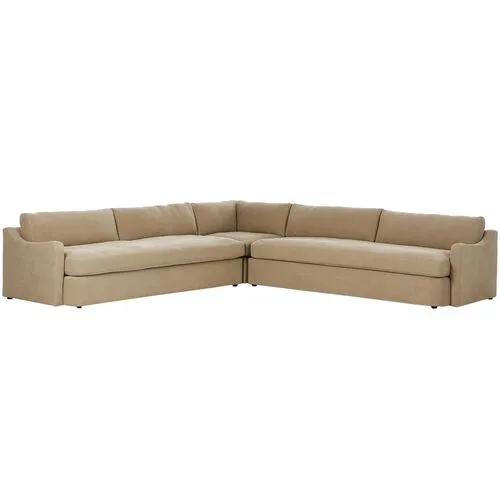 Aurelia 3-Piece Linen Sectional - Canvas - Amber Lewis x Four Hands - Brown