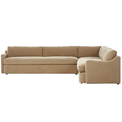 Aurelia 3-Piece Linen Sectional - Canvas - Amber Lewis x Four Hands - Brown