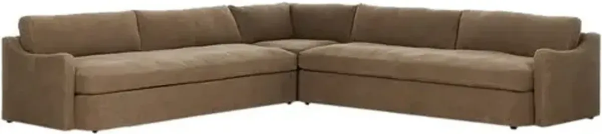 Aurelia 3-Piece Linen Sectional - Amber Lewis x Four Hands - Brown