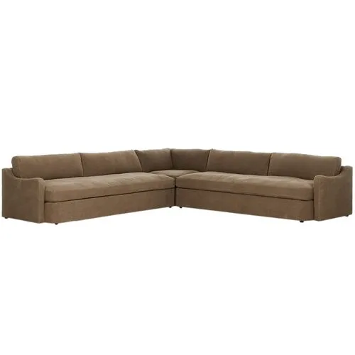 Aurelia 3-Piece Linen Sectional - Coffee - Amber Lewis x Four Hands - Brown