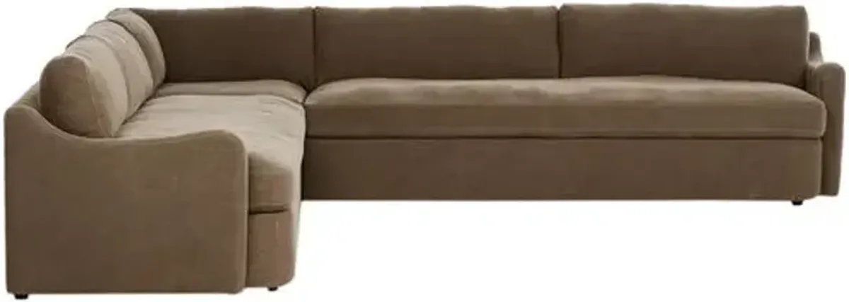 Aurelia 3-Piece Linen Sectional - Coffee - Amber Lewis x Four Hands - Brown