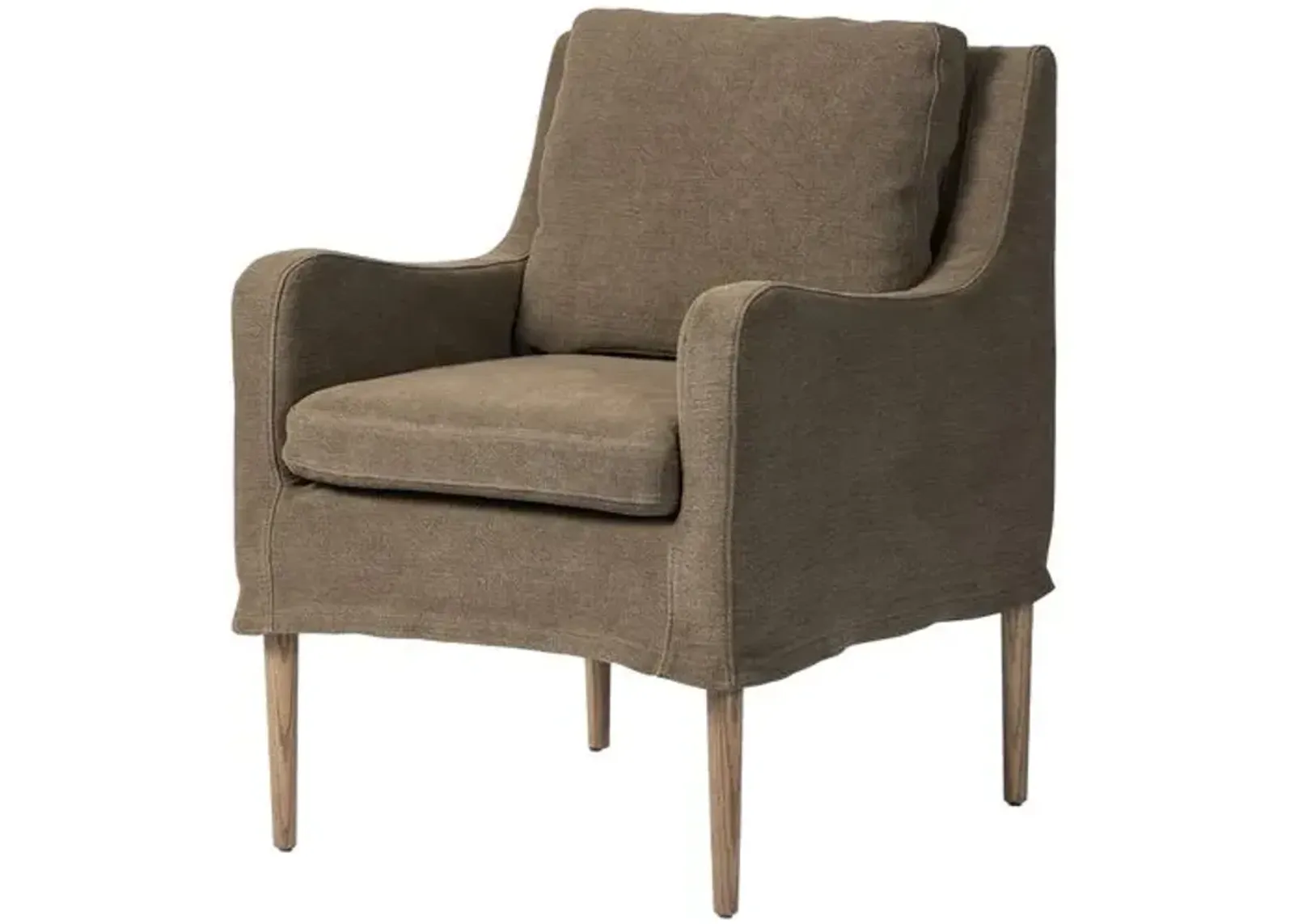 Aurelia Linen Slipcover Dining Chair - Amber Lewis x Four Hands - Brown