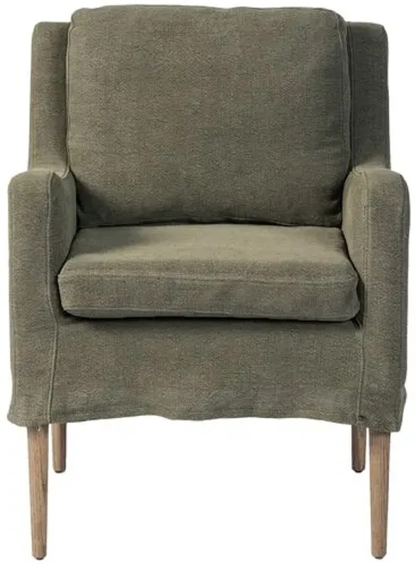 Aurelia Linen Slipcover Dining Chair - Amber Lewis x Four Hands - Green