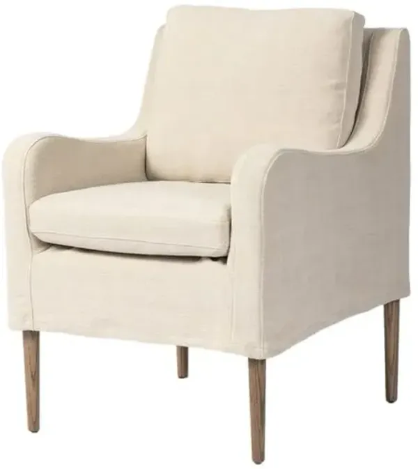 Aurelia Linen Slipcover Dining Chair - Amber Lewis x Four Hands - Beige