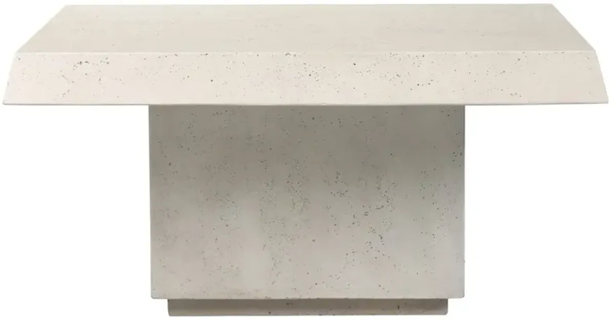Avila Outdoor Concrete Coffee Table, Aged White