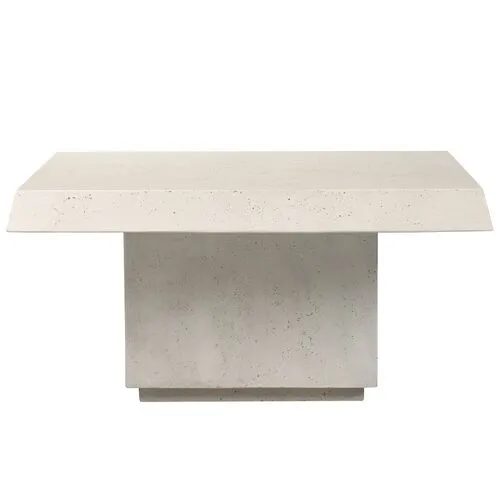 Avila Outdoor Concrete Coffee Table - Aged White - Amber Lewis x Four Hands