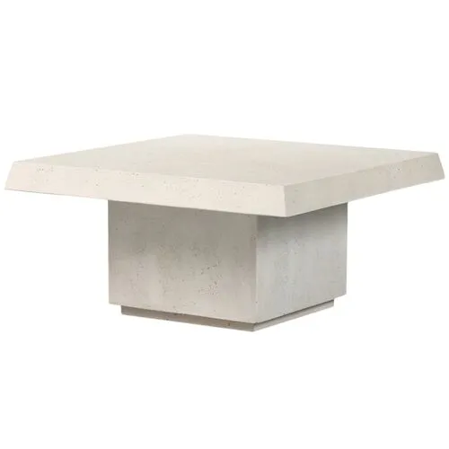 Avila Outdoor Concrete Coffee Table - Aged White - Amber Lewis x Four Hands