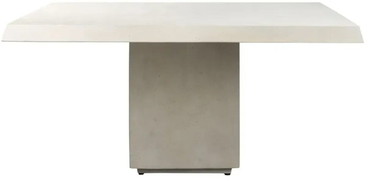 Avila 60" Outdoor Concrete Dining Table, Aged White
