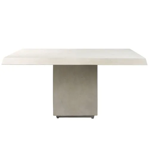 Avila 60" Outdoor Concrete Dining Table - Aged White - Amber Lewis x Four Hands