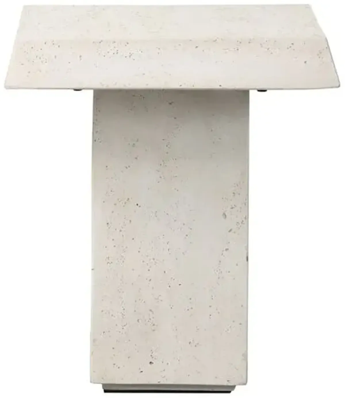 Avila Outdoor Concrete End Table - Aged White - Amber Lewis x Four Hands