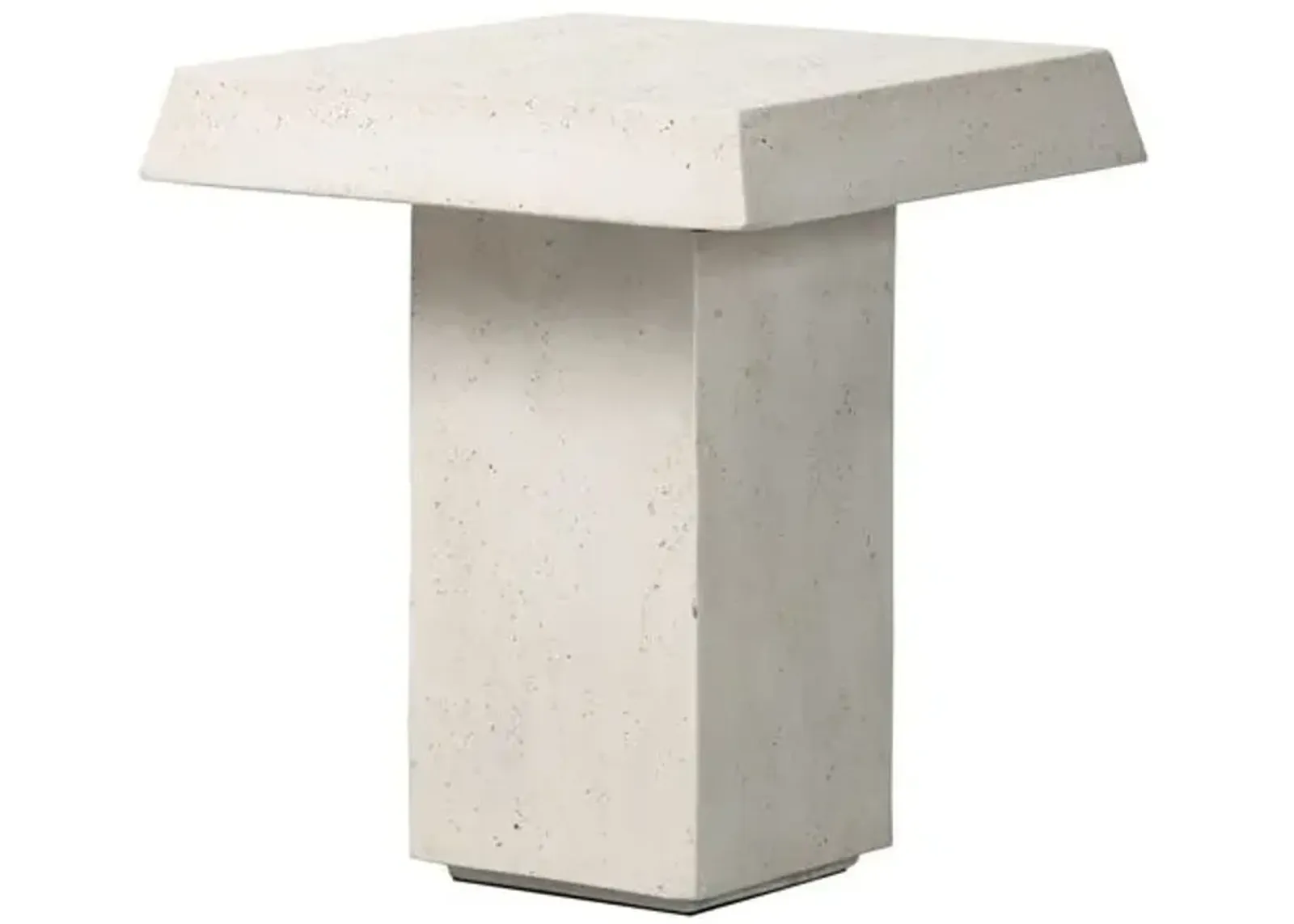 Avila Outdoor Concrete End Table - Aged White - Amber Lewis x Four Hands