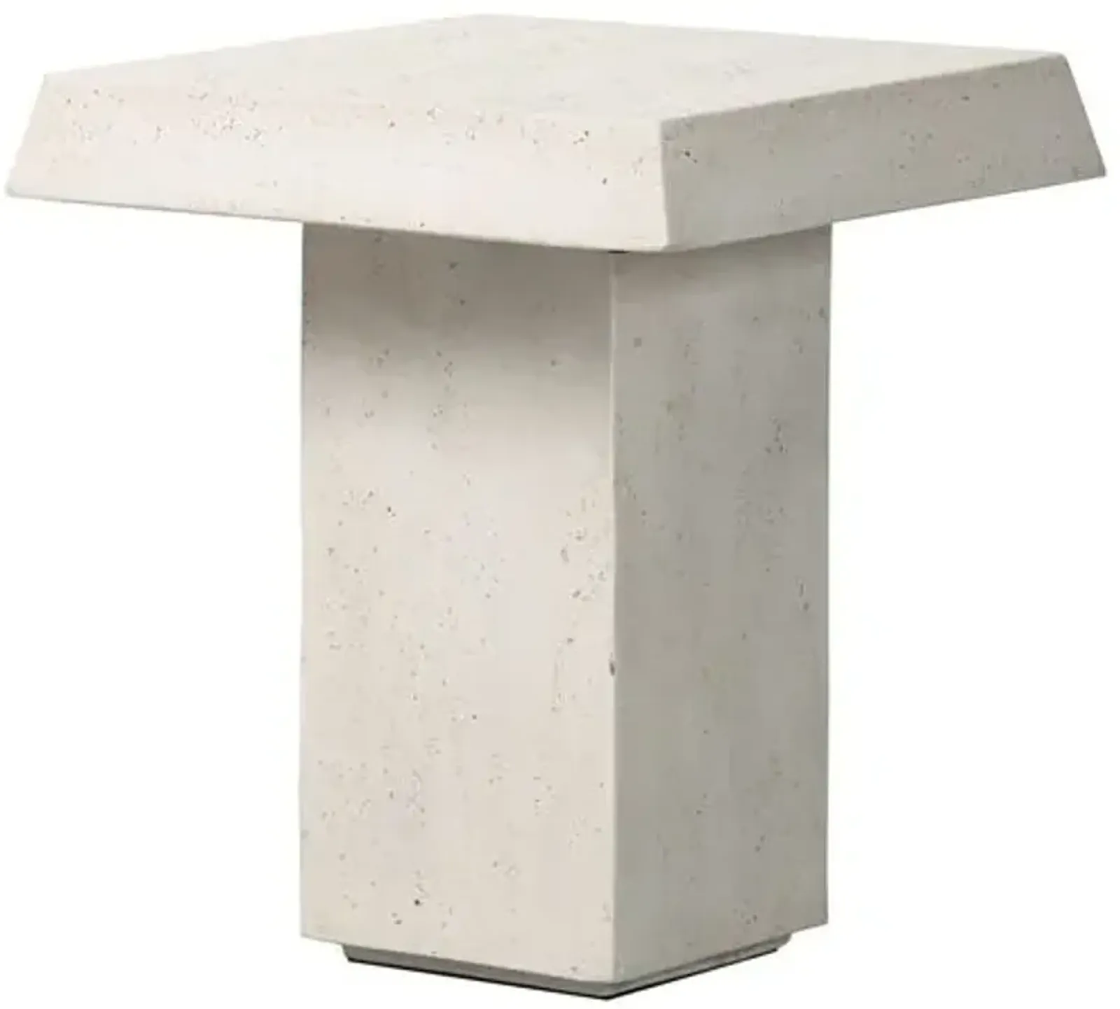 Avila Outdoor Concrete End Table - Aged White - Amber Lewis x Four Hands