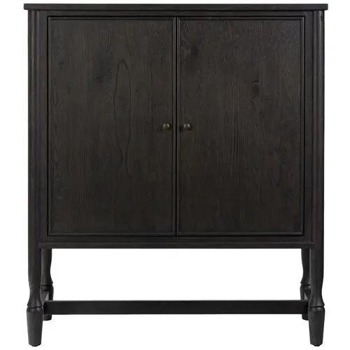 Bari Oak Bar Cabinet - Amber Lewis x Four Hands - Black