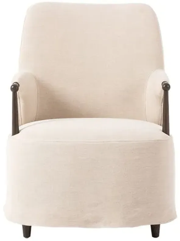 Brently Linen Slipcover Accent Chair - Amber Lewis x Four Hands - Beige, Comfortable, Durable