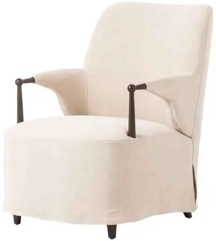 Brently Linen Slipcover Accent Chair - Amber Lewis x Four Hands - Beige, Comfortable, Durable